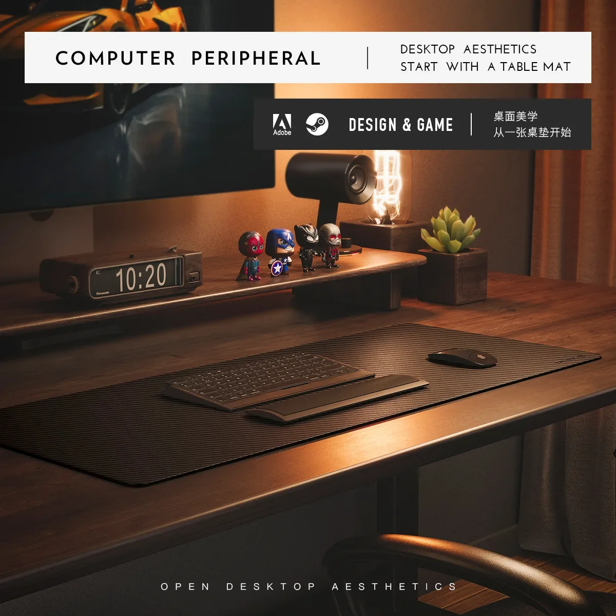 Alas Mouse Kulit Bertekstur Se - Leather Desk Pad ulasan dan harga