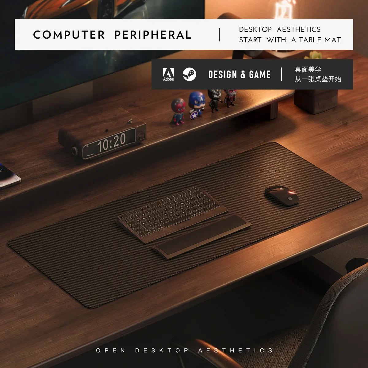 Alas Mouse Kulit Bertekstur Se - Leather Desk Pad ulasan dan harga